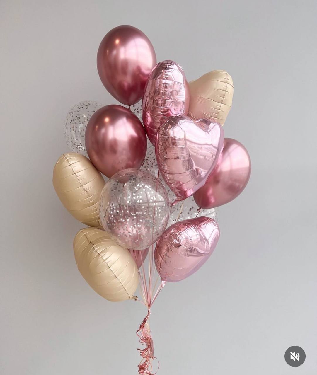Шары розовое золото