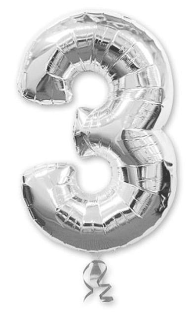 цифра 3 серебро