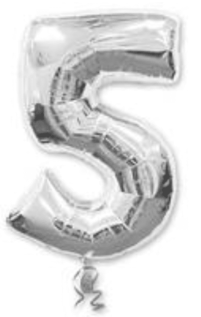 цифра 5 серебро