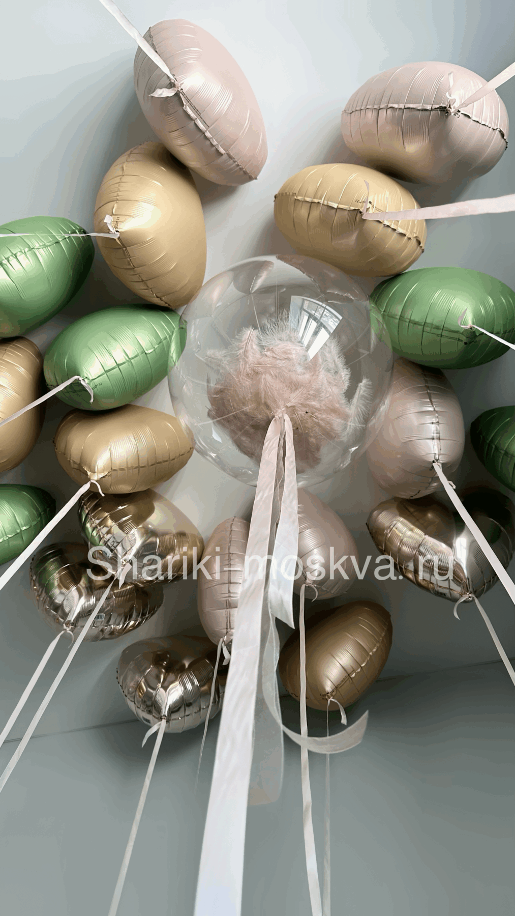 Шары сердца сатин и баблс