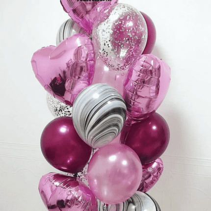 шарики розовые и фуше